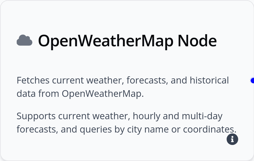 OpenWeatherMap Tool Node image